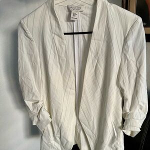 Rachel Zoe Off White Striped Blazer
